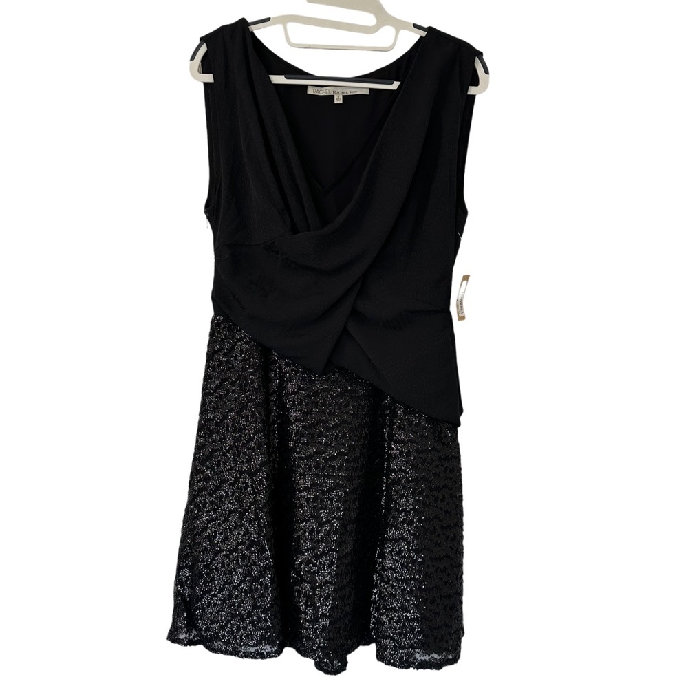 Rachel Rachel Roy Black Sequined‎ Cocktail Dress Size 6